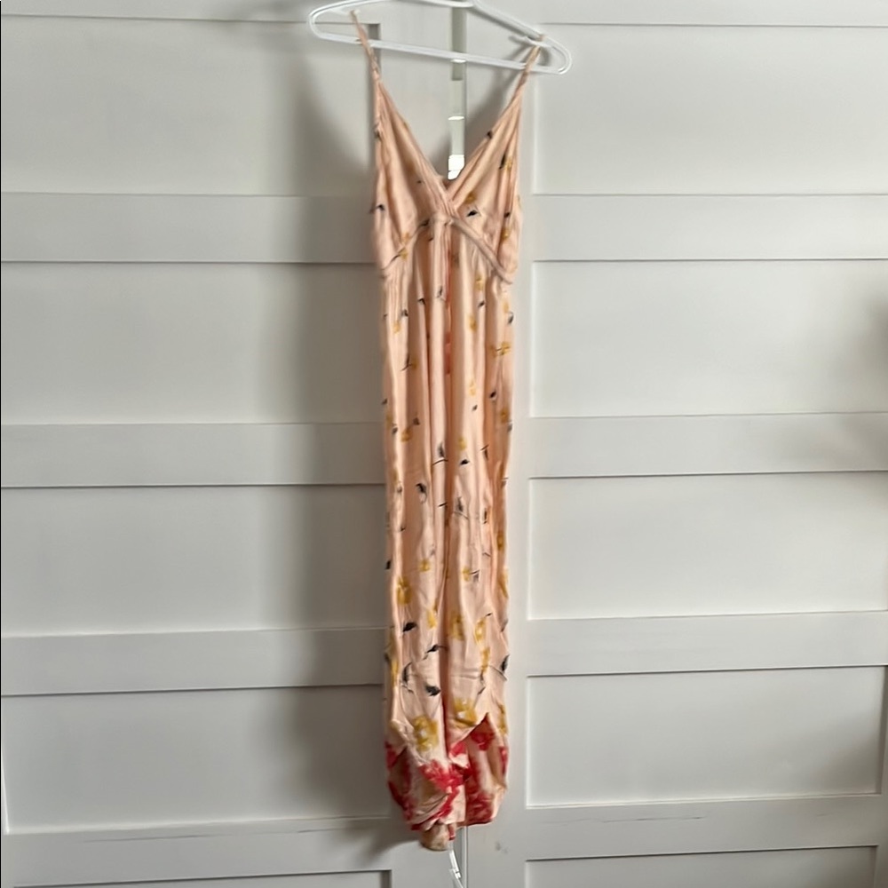 Elegant Peach Floral Dress